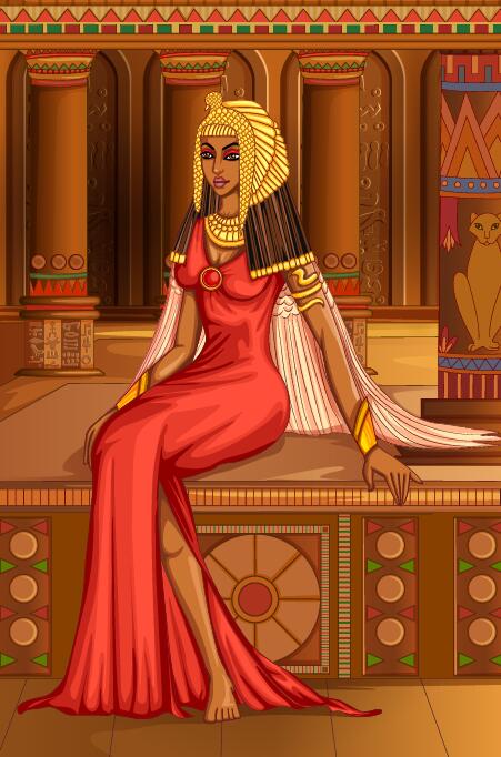 Ancient egyptian styles vector material 22