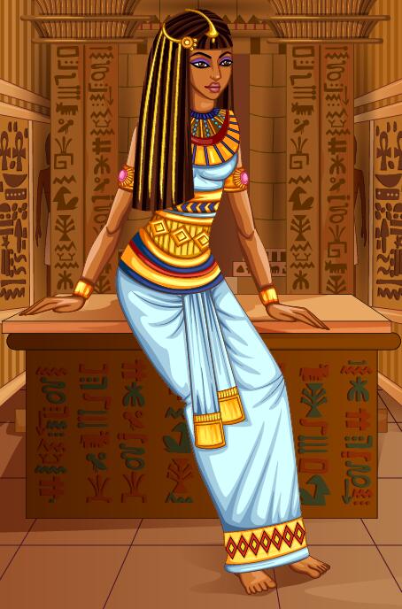 Ancient egyptian styles vector material 23