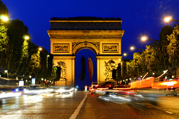 Arc de Triomphe bright light Stock Photo