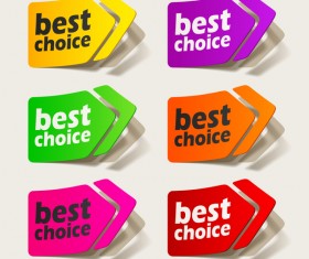 Arrow sticker colored vector