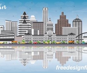 Austin city landscape vectors