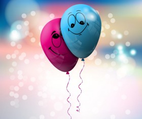Balloon with love background vector 01