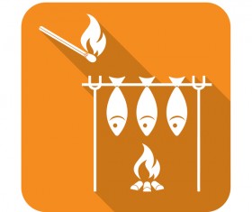 Barbecue fish icon