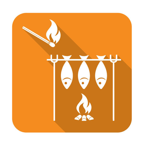 Barbecue fish icon