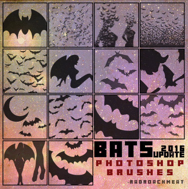 Bat photoshop brushes pack