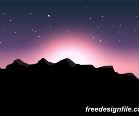Beautiful mountain landscape vector 02