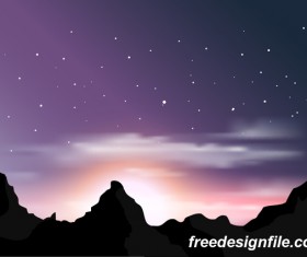 Beautiful mountain landscape vector 03