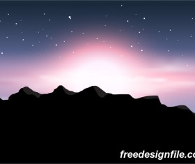 Beautiful mountain landscape vector 04