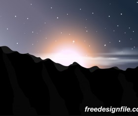 Beautiful mountain landscape vector 05