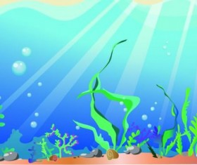 Beautiful underwater world vector material 06