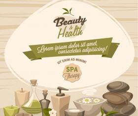 Beauty with health spa poster vectors template 02