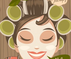 Beauty with health spa poster vectors template 04