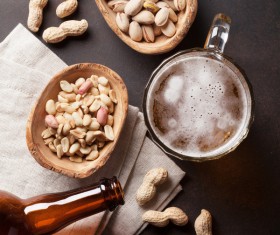 Beer with peanut nuts Stock Photo 02