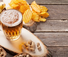Beer with peanuts Stock Photo