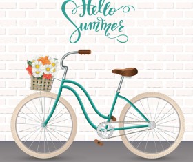 Bicycle with wall background vector