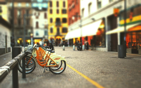 Bike Sharing Stock Photo