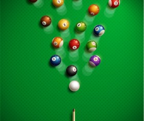 Billiard with green background vector