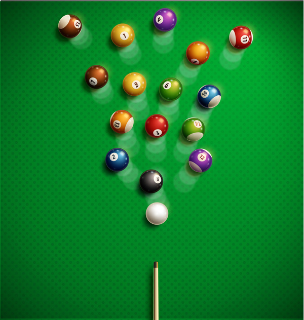 Billiard with green background vector