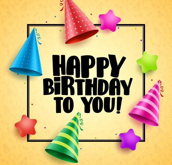 Birthday frame with background vector free download