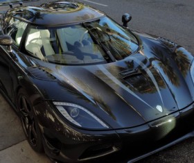 Black konitsec agera super sports car Stock Photo