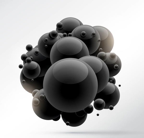 Black sphere with modern background vector 01
