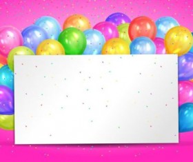 Blank birthday card with color balloon vector