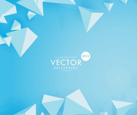 Blue background with 3D triangle vector