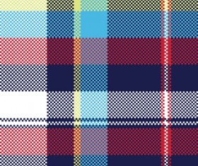 Blue check pixel fabric texture seamless pattern vector 01