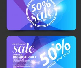 Blue discounts card vector