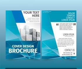 Blue styles brochure cover design vector 05