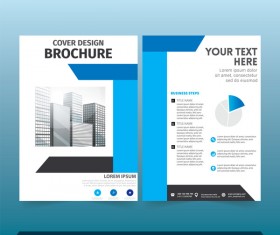 Blue styles brochure cover design vector 06