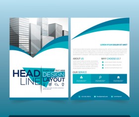 Blue styles brochure cover design vector 07