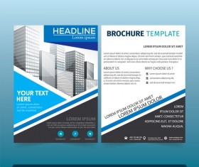 Blue styles brochure cover design vector 08