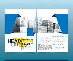 Blue styles brochure cover design vector 09
