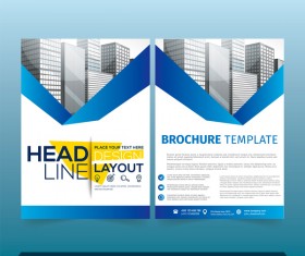 Blue styles brochure cover design vector 10