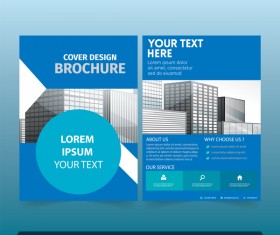Blue styles brochure cover design vector 11