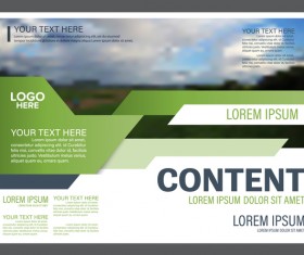 Blue with green styles flyer and cover brochure vector template 02