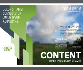 Blue with green styles flyer and cover brochure vector template 03