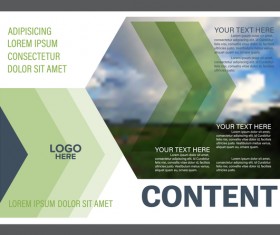 Blue with green styles flyer and cover brochure vector template 04