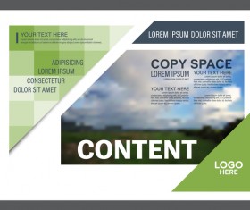Blue with green styles flyer and cover brochure vector template 05