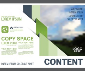 Blue with green styles flyer and cover brochure vector template 07