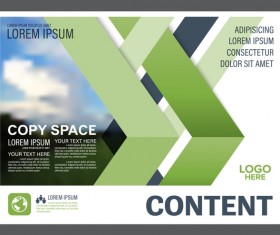 Blue with green styles flyer and cover brochure vector template 08