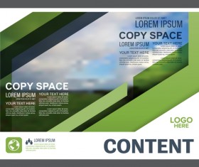 Blue with green styles flyer and cover brochure vector template 09