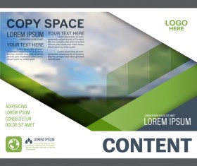 Blue with green styles flyer and cover brochure vector template 11