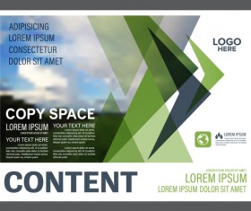 Blue with green styles flyer and cover brochure vector template 13