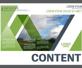 Blue with green styles flyer and cover brochure vector template 14