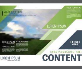 Blue with green styles flyer and cover brochure vector template 16