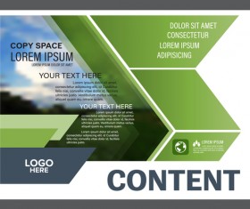 Blue with green styles flyer and cover brochure vector template 19