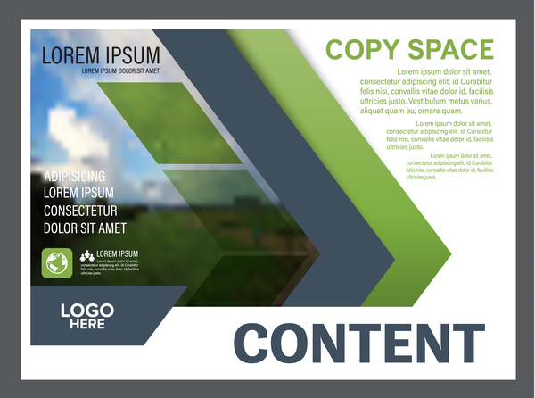 Blue with green styles flyer and cover brochure vector template 20