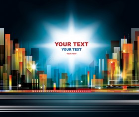 Blurs city background design vectors 09